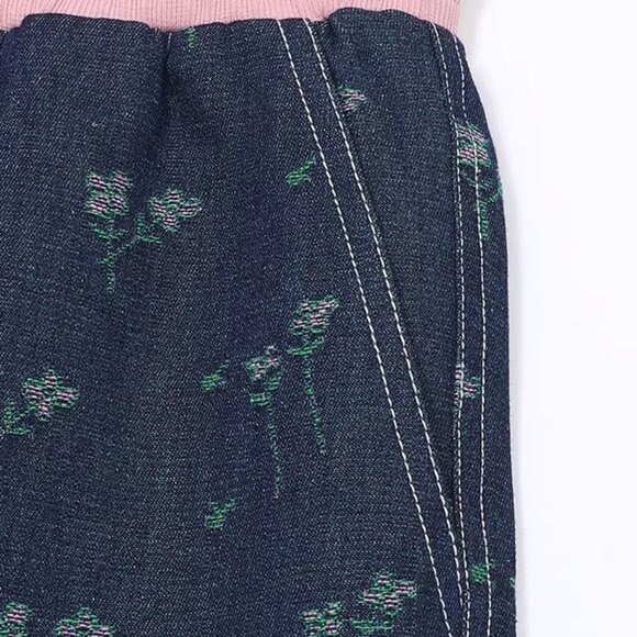 B.Sure Contrast Color Straight Casual Trousers - Picture 3 of 4